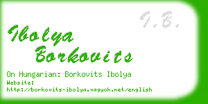 ibolya borkovits business card